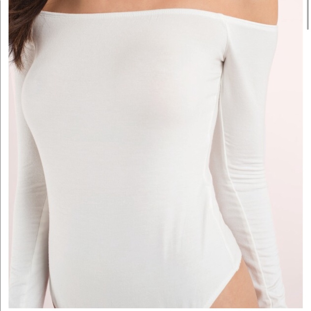 White off the shoulder bodysuit